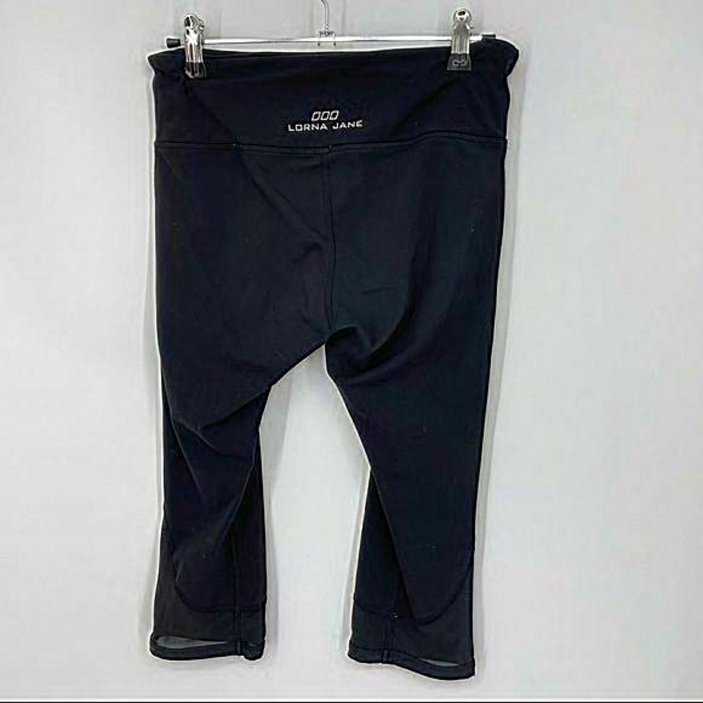 Lorna Jane Crop Leggings black Sz S mesh